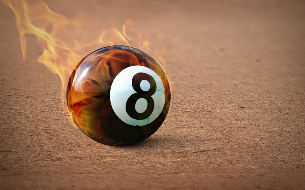 8th ball is on fire!