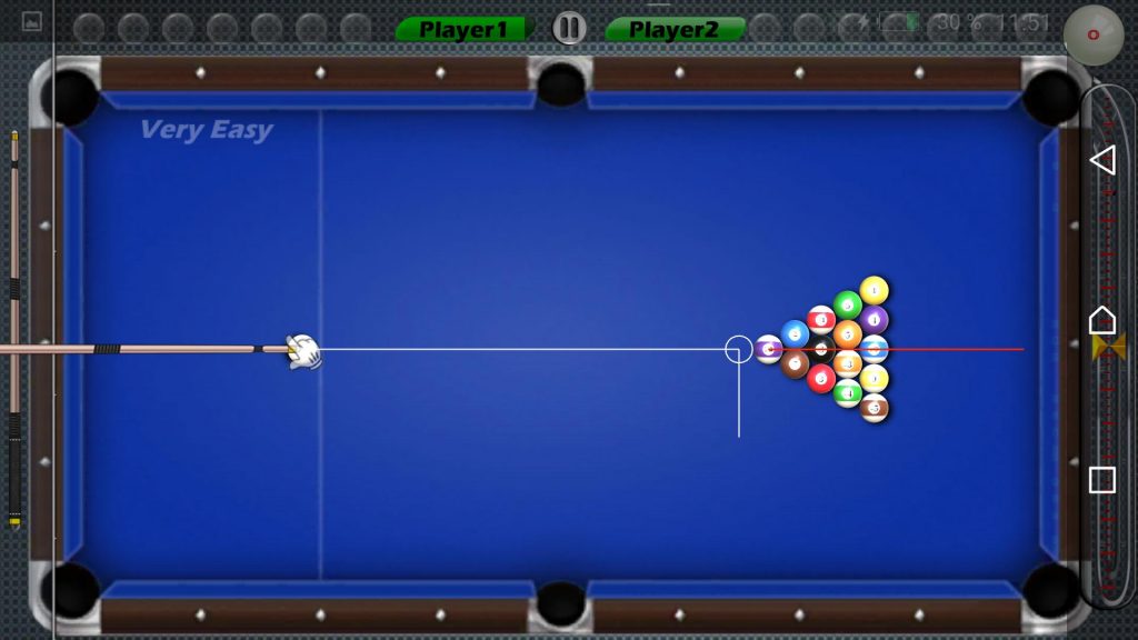 Prepared billiard table to start 8 Ball Pool