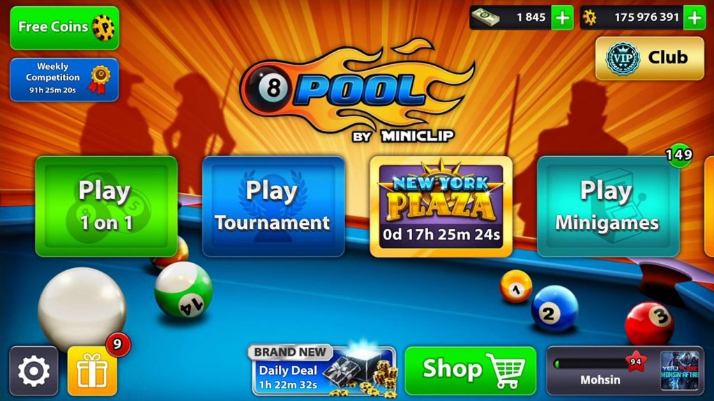 8 Ball Pool Home Screen