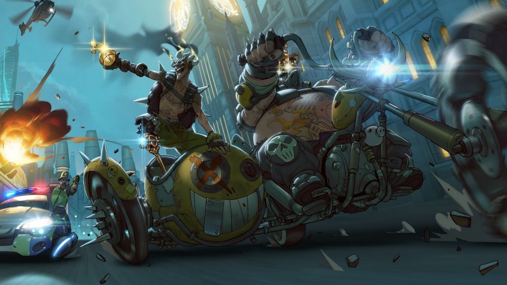 Cops chase OverWatch Characters in the motorcyles