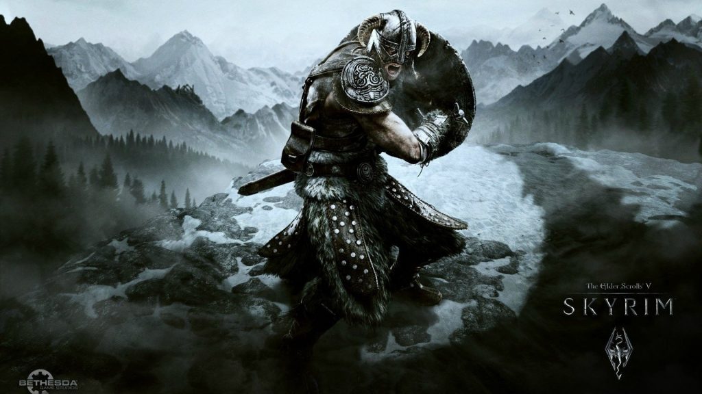 Skyrim Character fighting with his Shield